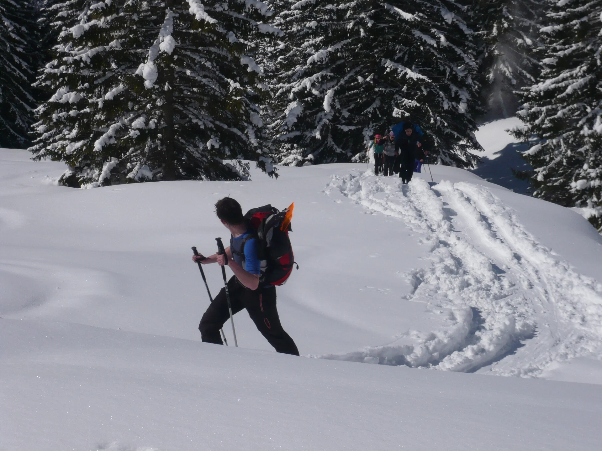 Die Wettervorhersage war auch in diesem Jahr nicht eindeutig. Aber wir weil die JDAV schon im letzten Jahr gute Erfahrung gemacht hatte, sagte man sich auch für den diesjährigen Ostermix, dass Regen zu Hause in jedem Fall schlechter ist als Schneefall in den Bergen. Die erste 5-köpfige Gruppe startete am 28.03.2013 Richtung Saalfelden/Leogang. Für Gründonnerstag waren noch sehr gute Wetterverhältnisse vorhergesagt. Und das war auch so, denn die Boarder fanden bei herrlichem Wetter beste Pistenbedinungen vor und die Skitourengehern konnten das erstemal ein dieser Saison eine herrliche Firnabfahrt vom Seehorn geniesen. Den nächsten Tag verbrachte die JDAV Jugend nochmal im Skigebiet Leogang, wobei am Freitagabend, nach einem intensiven Klettertag an der Weissbachwand, die zweite Abordnung der JDAV Ausfahrtsgruppe dazu kam und die Gruppe nun mit neun Teilnehmern vollzählig war. Für den Karsamstag plante die JDAV Gruppe die ganz große Saalbach-Hinterglemm-Runde. Schon kurz vor 9 Uhr stand man an der ersten Gondel um dieses Projekt zu meistern. Mit insgesamt 21 Liftfahrten, 8000 hm Abfahrt und 48 km Wegstrecke war dieser Ski/Boardtag für alle ein tolles Erlebnis und auch eine tolle Leistung. Am einzigen richtigen Schlechtwettertag, dem Ostersonntag, waren die Teilnehmer nicht verlegen. Schnell wurden Ski und Board gegen die Kletterschuhe getauscht und man besuchte die neu erbaute Kletterhalle in Saalfelden. Lange Kletterrouten bis zum 9.ten Schwierigkeitsgrad erfreuten und fordeten die JDAV Klettercracks aus Dingolfing und jeder kletterte was möglich war, frei nach dem Motto: no limits! Der Ostermontag bescherte den Teilnehmer wieder blauen Himmel, Sonnenschein und wegen dem Schneefall vom Vortag nochmal traumhafte Abfahrtsverhältnisse. JDAV - Fazit Ostern 2013: Wieder ein MIX der besonderen Art mit Klettern-Skitouren-Alpinski/Board und kulinarischem Erlebnissen auf der Alm! -> Gefällt uns | © Die Wettervorhersage war auch in diesem Jahr nicht eindeutig. Aber wir weil die JDAV schon im letzten Jahr gute Erfahrung gemacht hatte, sagte man sich auch für den diesjährigen Ostermix, dass Regen zu Hause in jedem Fall schlechter ist als Schneefall in den Bergen. Die erste 5-köpfige Gruppe startete am 28.03.2013 Richtung Saalfelden/Leogang. Für Gründonnerstag waren noch sehr gute Wetterverhältnisse vorhergesagt. Und das war auch so, denn die Boarder fanden bei herrlichem Wetter beste Pistenbedinungen vor und die Skitourengehern konnten das erstemal ein dieser Saison eine herrliche Firnabfahrt vom Seehorn geniesen. Den nächsten Tag verbrachte die JDAV Jugend nochmal im Skigebiet Leogang, wobei am Freitagabend, nach einem intensiven Klettertag an der Weissbachwand, die zweite Abordnung der JDAV Ausfahrtsgruppe dazu kam und die Gruppe nun mit neun Teilnehmern vollzählig war. Für den Karsamstag plante die JDAV Gruppe die ganz große Saalbach-Hinterglemm-Runde. Schon kurz vor 9 Uhr stand man an der ersten Gondel um dieses Projekt zu meistern. Mit insgesamt 21 Liftfahrten, 8000 hm Abfahrt und 48 km Wegstrecke war dieser Ski/Boardtag für alle ein tolles Erlebnis und auch eine tolle Leistung. Am einzigen richtigen Schlechtwettertag, dem Ostersonntag, waren die Teilnehmer nicht verlegen. Schnell wurden Ski und Board gegen die Kletterschuhe getauscht und man besuchte die neu erbaute Kletterhalle in Saalfelden. Lange Kletterrouten bis zum 9.ten Schwierigkeitsgrad erfreuten und fordeten die JDAV Klettercracks aus Dingolfing und jeder kletterte was möglich war, frei nach dem Motto: no limits! Der Ostermontag bescherte den Teilnehmer wieder blauen Himmel, Sonnenschein und wegen dem Schneefall vom Vortag nochmal traumhafte Abfahrtsverhältnisse. JDAV - Fazit Ostern 2013: Wieder ein MIX der besonderen Art mit Klettern-Skitouren-Alpinski/Board und kulinarischem Erlebnissen auf der Alm! -> Gefällt uns