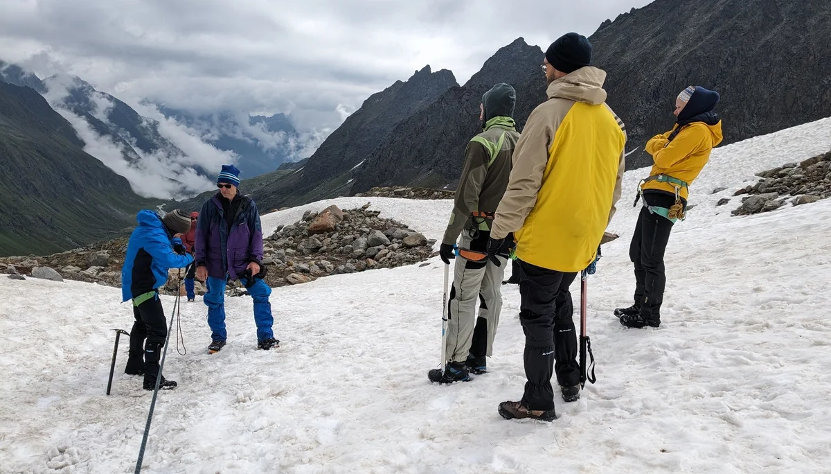 Spaltenbergung, Rutschversuche | © Ernst Konrad
