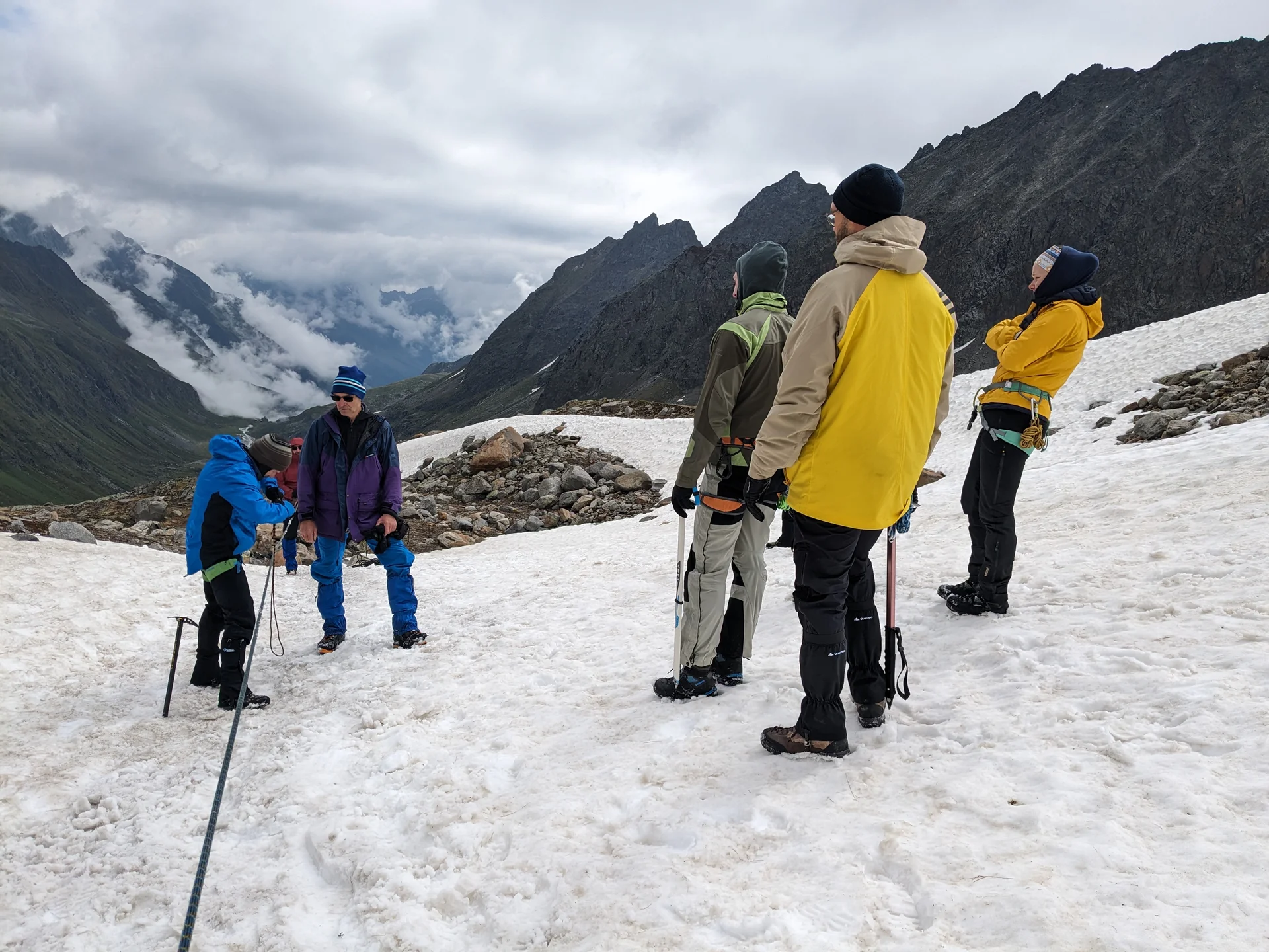 Spaltenbergung, Rutschversuche | © Ernst Konrad