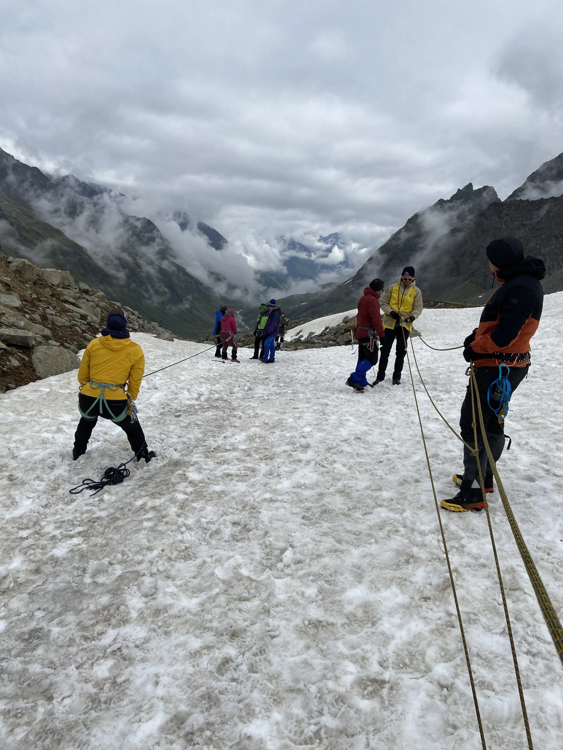 Spaltenbergung, Rutschversuche | © Ernst Konrad