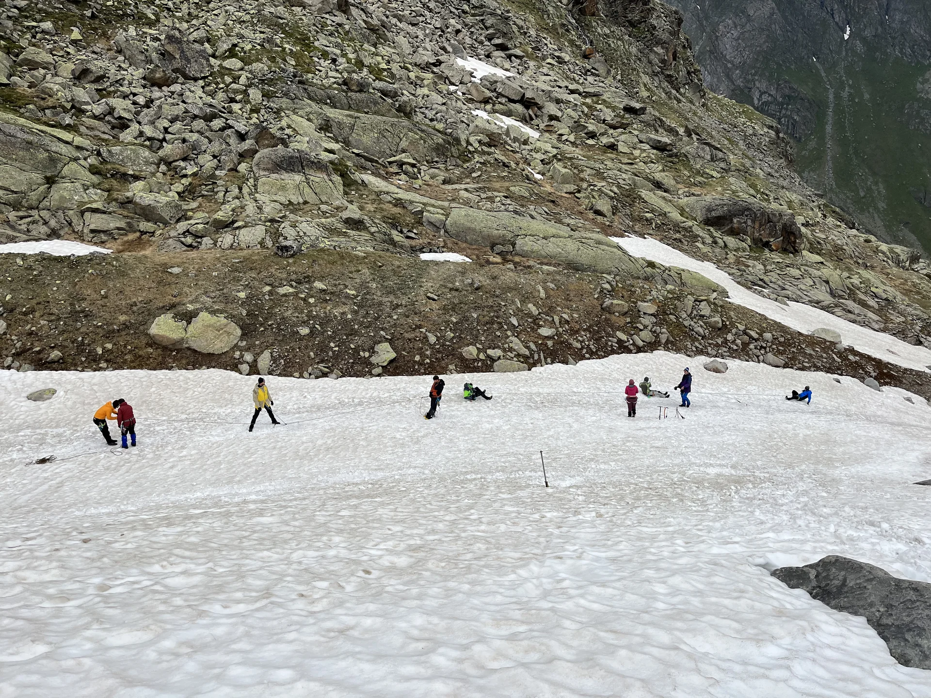 Spaltenbergung, Rutschversuche | © Ernst Konrad